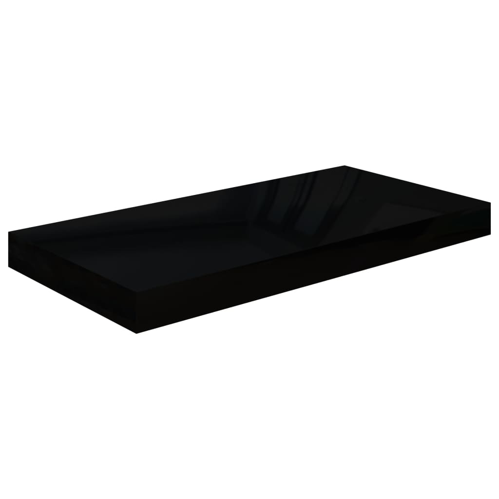 Wandschappen Zwevend 50X23X3,8 Cm Mdf Hoogglans Zwart 4 50 x 23 x 3.8 cm