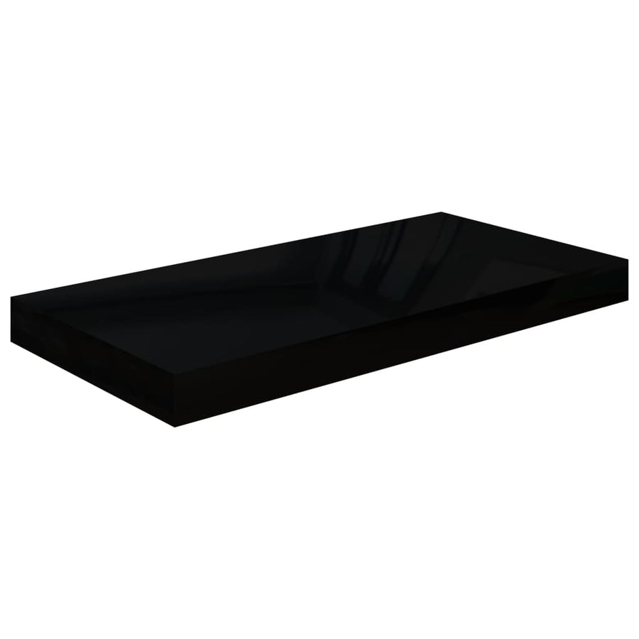 Wandschappen Zwevend 50X23X3,8 Cm Mdf Hoogglans Zwart 4 50 x 23 x 3.8 cm