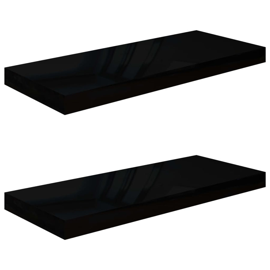 Wandschappen Zwevend 60X3,5X3,8 Cm Mdf Hoogglans Zwart 2 60 x 23.5 x 3.8 cm