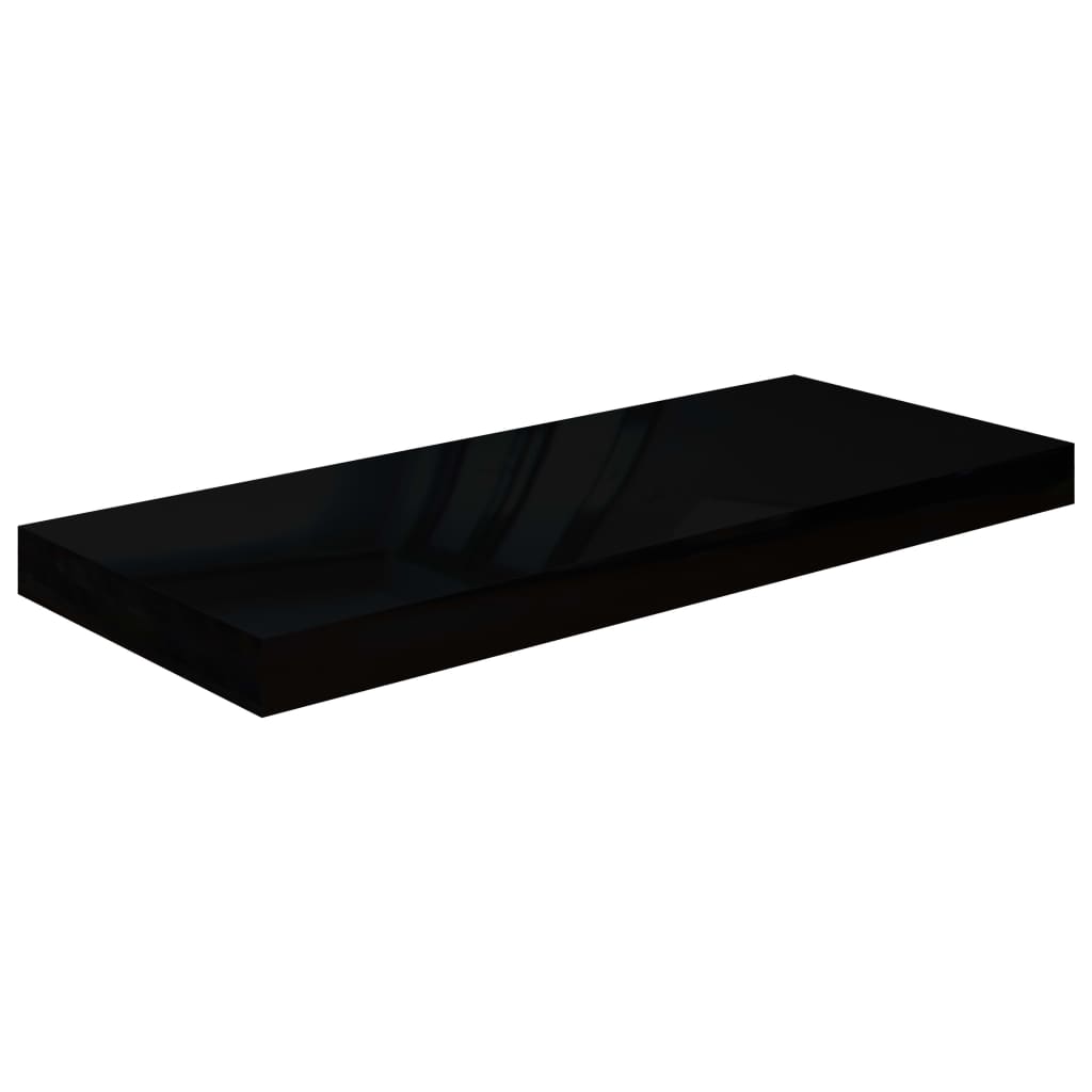 Wandschappen Zwevend 60X3,5X3,8 Cm Mdf Hoogglans Zwart 2 60 x 23.5 x 3.8 cm