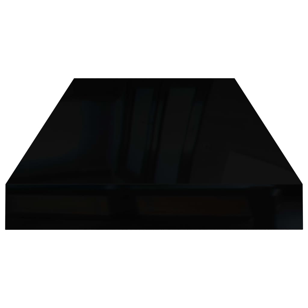 Wandschappen Zwevend 60X3,5X3,8 Cm Mdf Hoogglans Zwart 2 60 x 23.5 x 3.8 cm