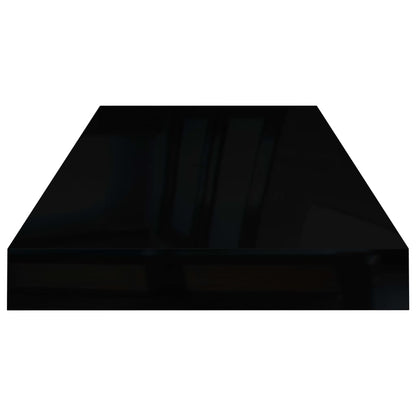 Wandschappen Zwevend 60X3,5X3,8 Cm Mdf Hoogglans Zwart 2 60 x 23.5 x 3.8 cm