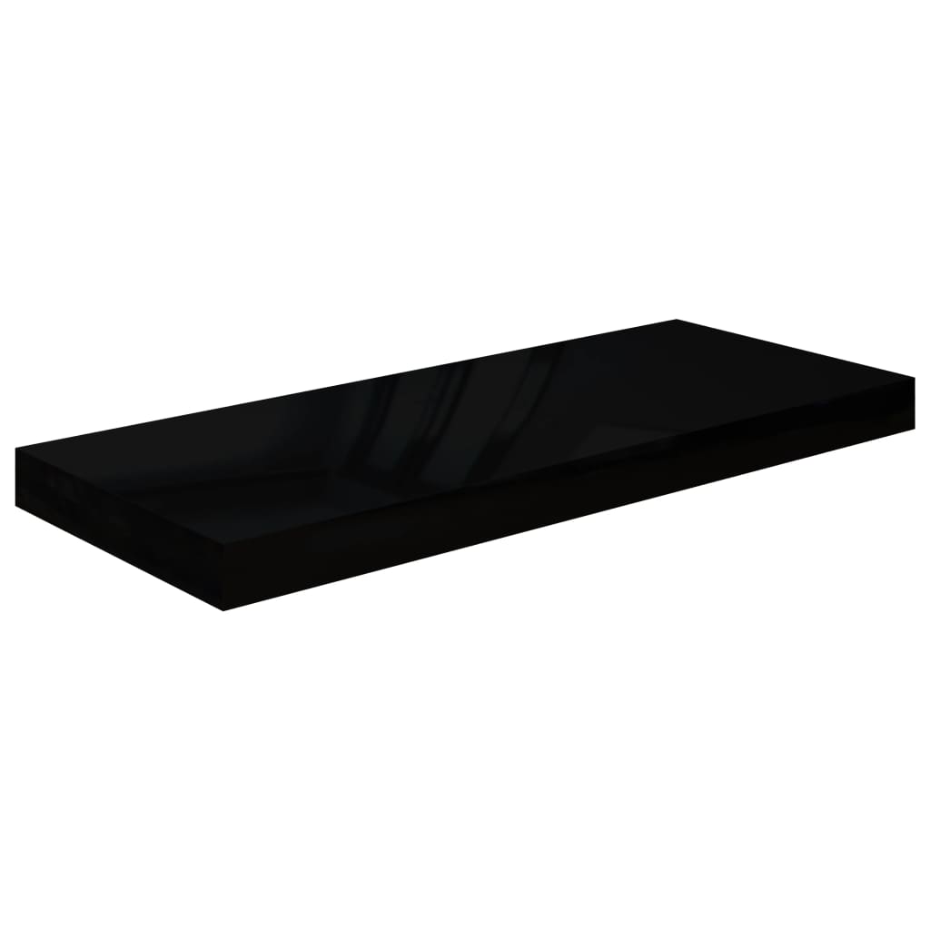 Wandschappen Zwevend 60X23,5X3,8 Cm Mdf Hoogglans Zwart 4 60 x 23.5 x 3.8 cm