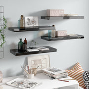 Wall shelves floating 4 pcs 60x23.5x3.8 cm MDF high gloss black
