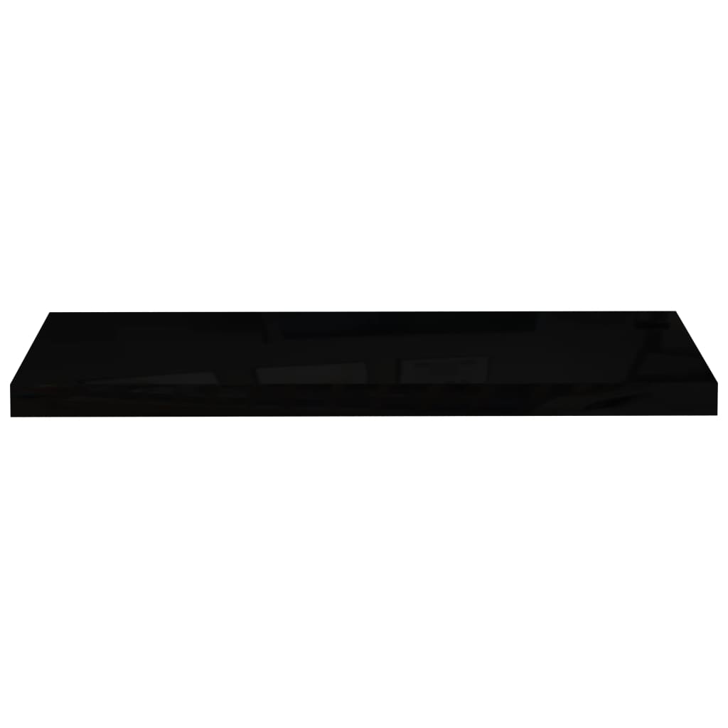 Wandschap Zwevend 80X23,5X3,8 Cm Mdf Hoogglans Zwart 1 80 x 23.5 x 3.8 cm