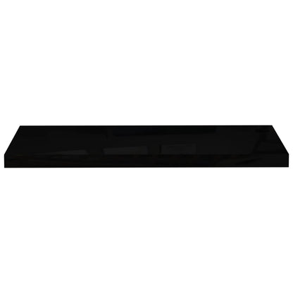 Wandschap Zwevend 80X23,5X3,8 Cm Mdf Hoogglans Zwart 1 80 x 23.5 x 3.8 cm