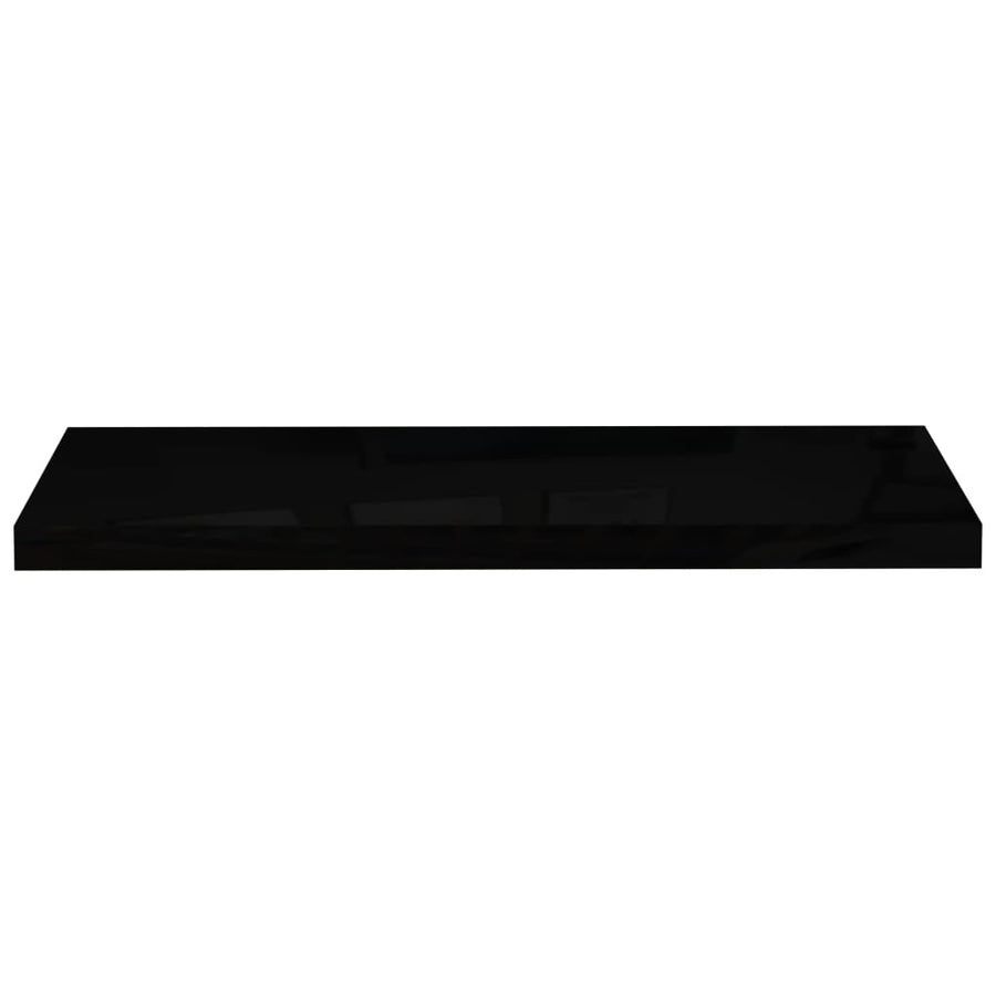 Wandschap Zwevend 80X23,5X3,8 Cm Mdf Hoogglans Zwart 1 80 x 23.5 x 3.8 cm