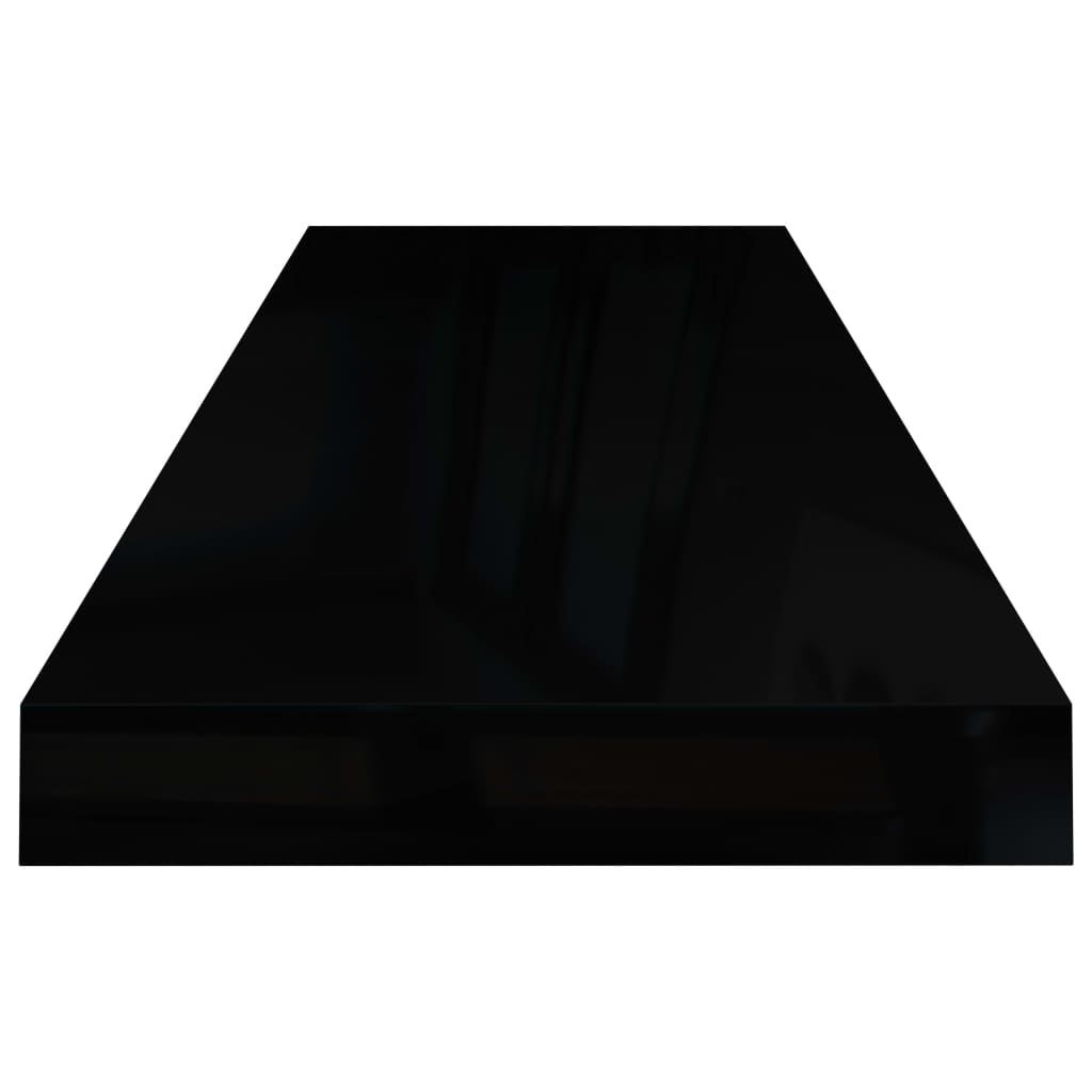 Wandschap Zwevend 80X23,5X3,8 Cm Mdf Hoogglans Zwart 1 80 x 23.5 x 3.8 cm
