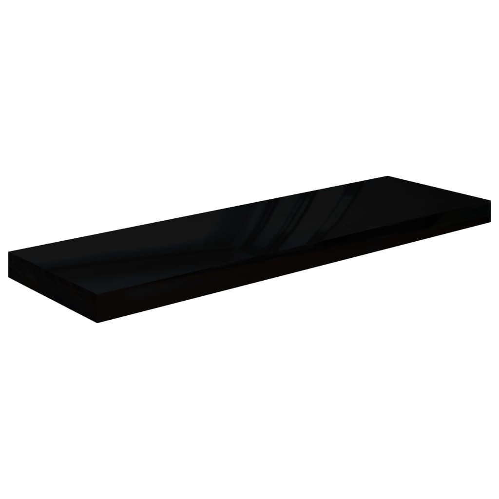 Wandschappen Zwevend 80X3,5X3,8 Cm Mdf Hoogglans Zwart 2 80 x 23.5 x 3.8 cm