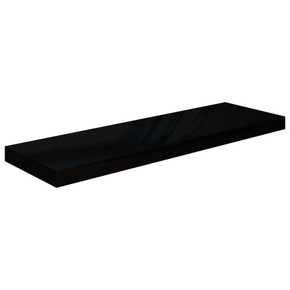 Wandschappen Zwevend 80X3,5X3,8 Cm Mdf Hoogglans Zwart 2 80 x 23.5 x 3.8 cm