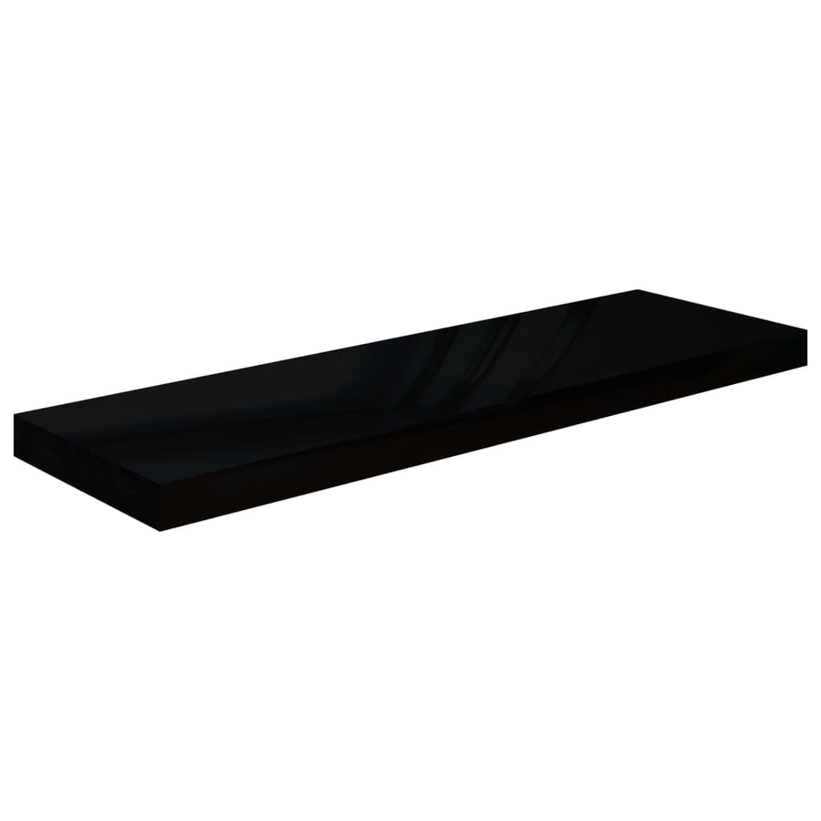 Wandschappen Zwevend 80X3,5X3,8 Cm Mdf Hoogglans Zwart 2 80 x 23.5 x 3.8 cm