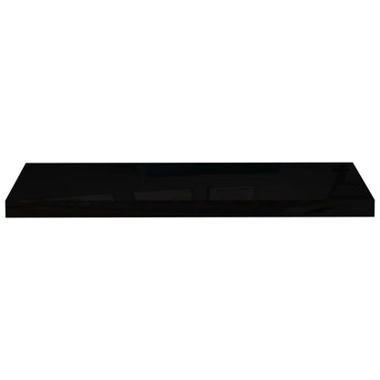 Wandschappen Zwevend 80X3,5X3,8 Cm Mdf Hoogglans Zwart 2 80 x 23.5 x 3.8 cm