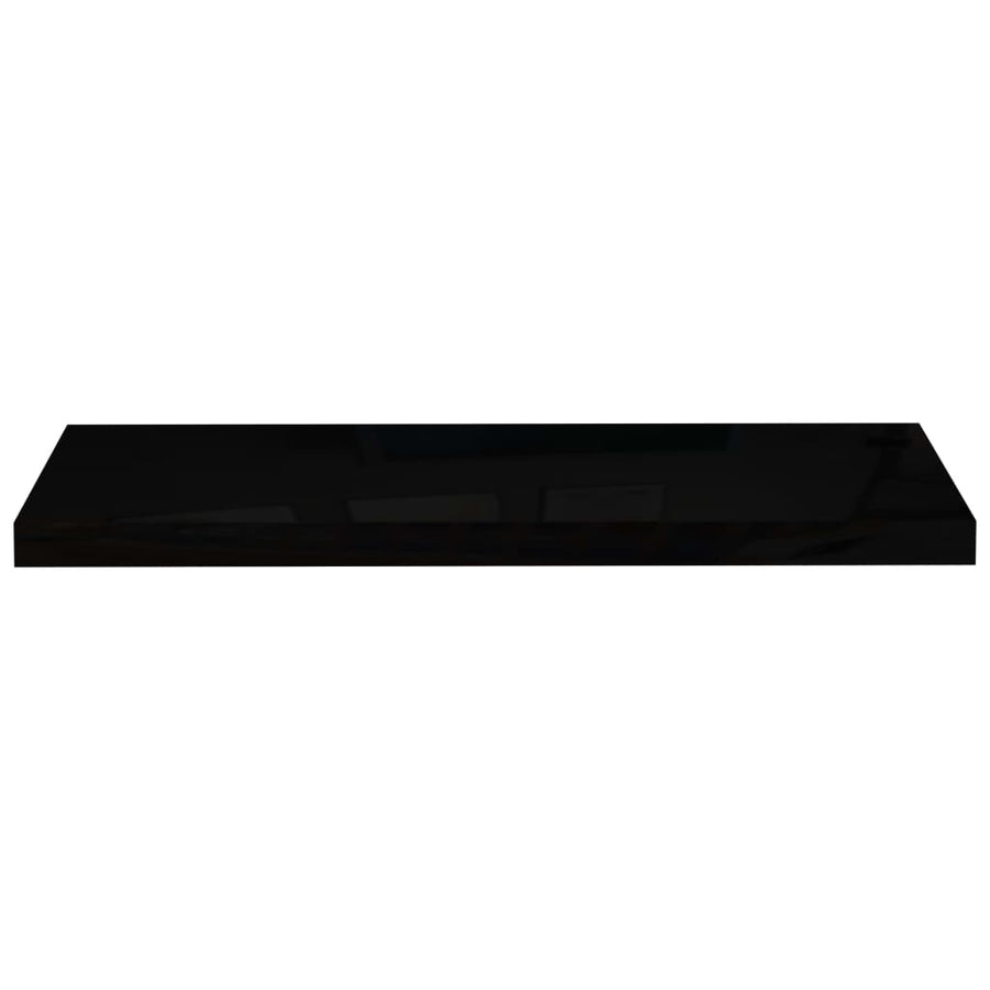 Wandschappen Zwevend 80X3,5X3,8 Cm Mdf Hoogglans Zwart 2 80 x 23.5 x 3.8 cm