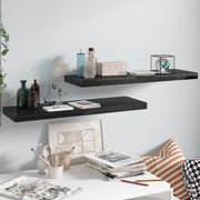 Floating wall shelves 2 pcs 80x23.5x3.8 cm MDF high gloss black