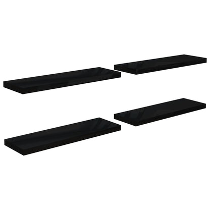 Wandschappen Zwevend 80X23,5X3,8 Cm Mdf Hoogglans Zwart 4 80 x 23.5 x 3.8 cm
