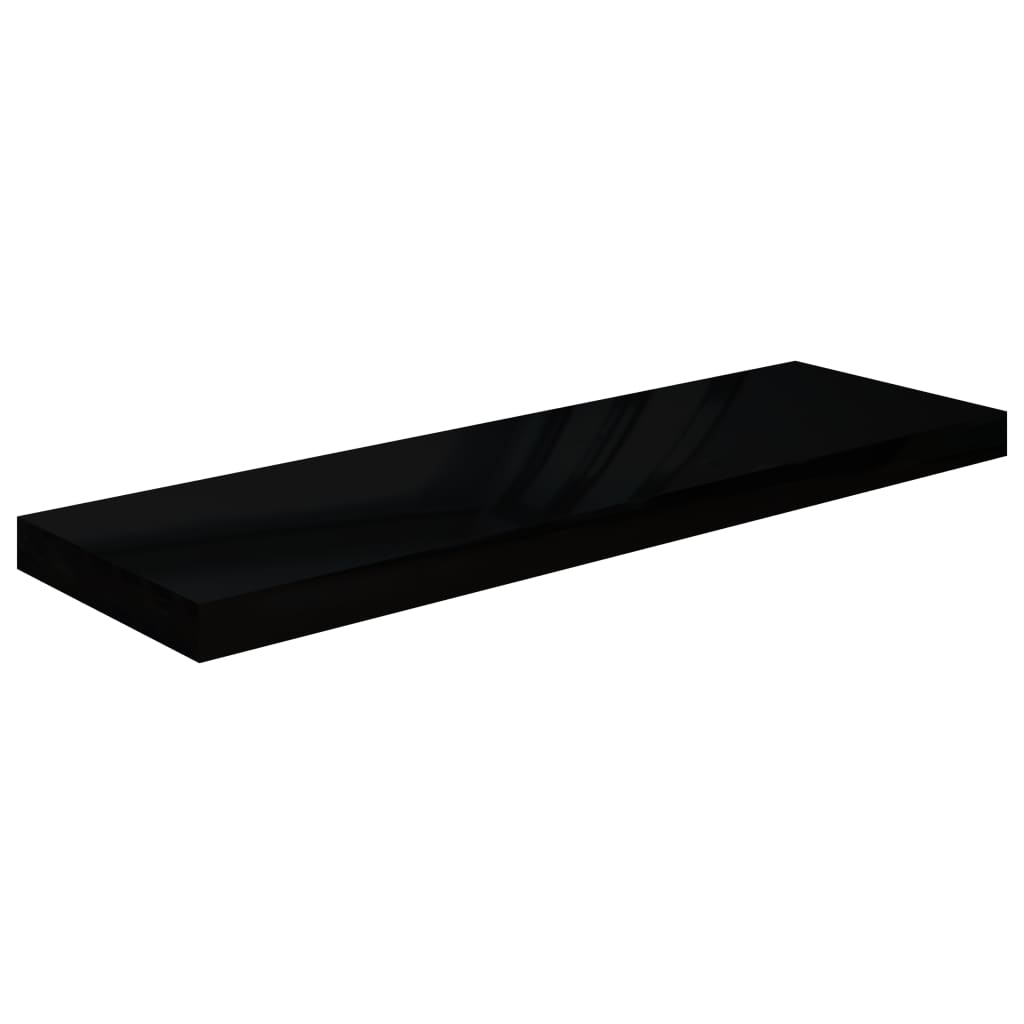 Wandschappen Zwevend 80X23,5X3,8 Cm Mdf Hoogglans Zwart 4 80 x 23.5 x 3.8 cm