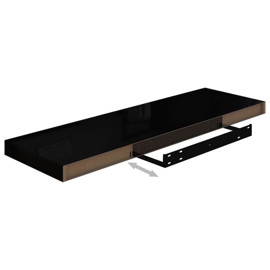 Wandschappen Zwevend 80X23,5X3,8 Cm Mdf Hoogglans Zwart 4 80 x 23.5 x 3.8 cm