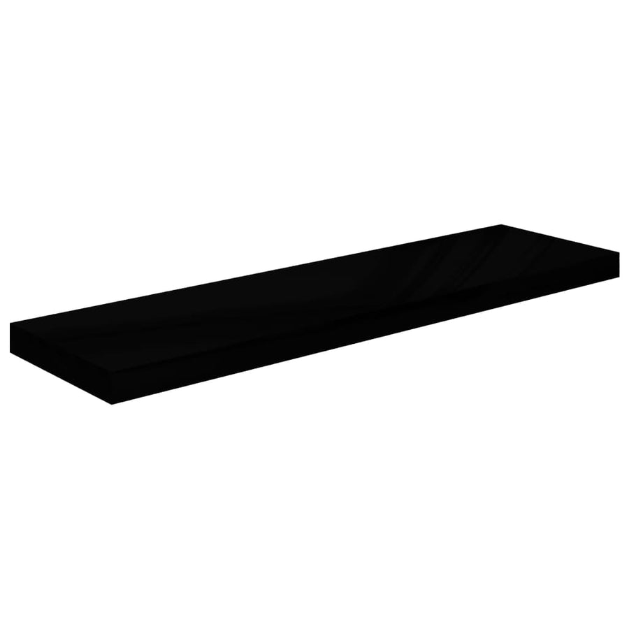 Wandschap Zwevend 90X23,5X3,8 Cm Mdf Hoogglans Zwart 1 90 x 23.5 x 3.8 cm