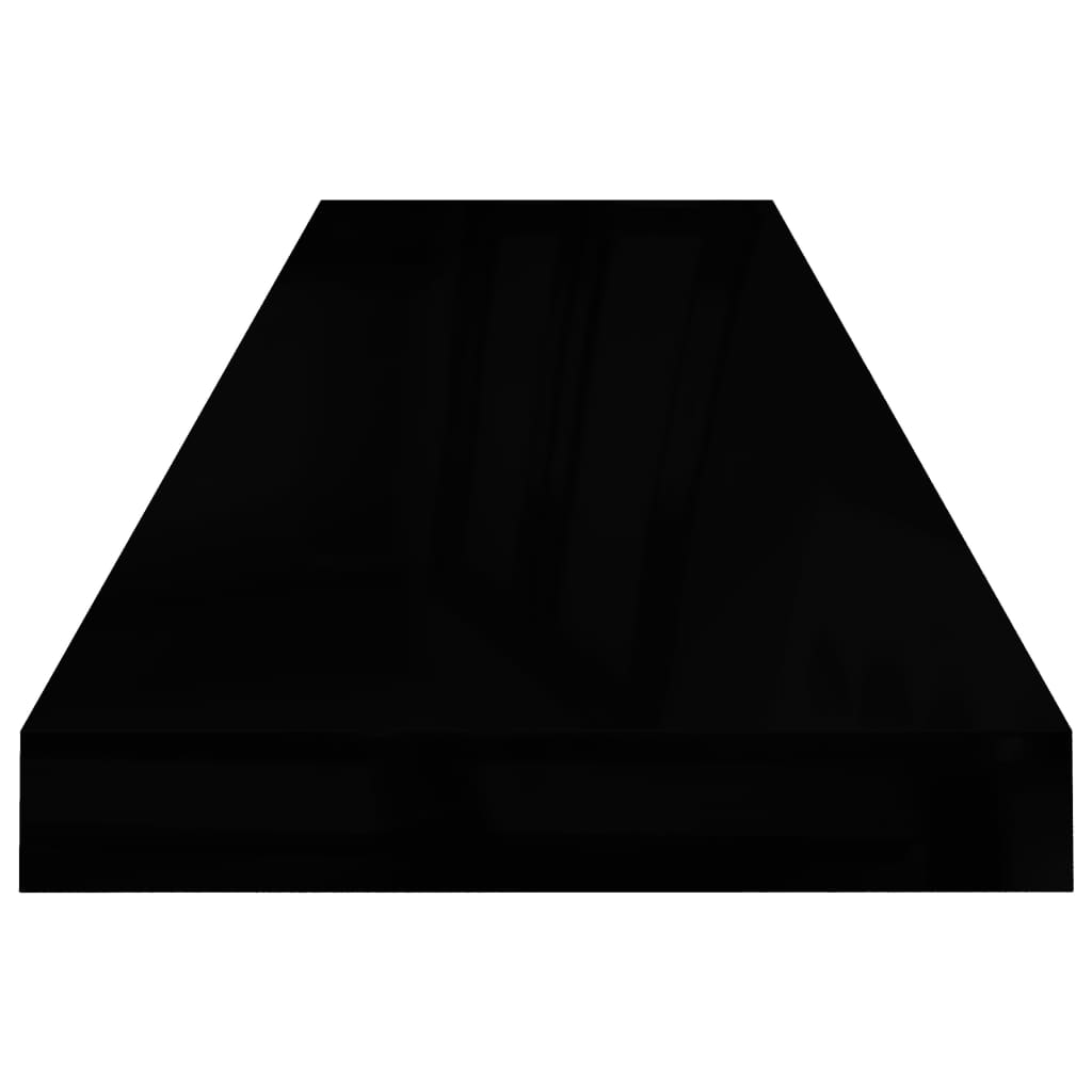 Wandschap Zwevend 90X23,5X3,8 Cm Mdf Hoogglans Zwart 1 90 x 23.5 x 3.8 cm