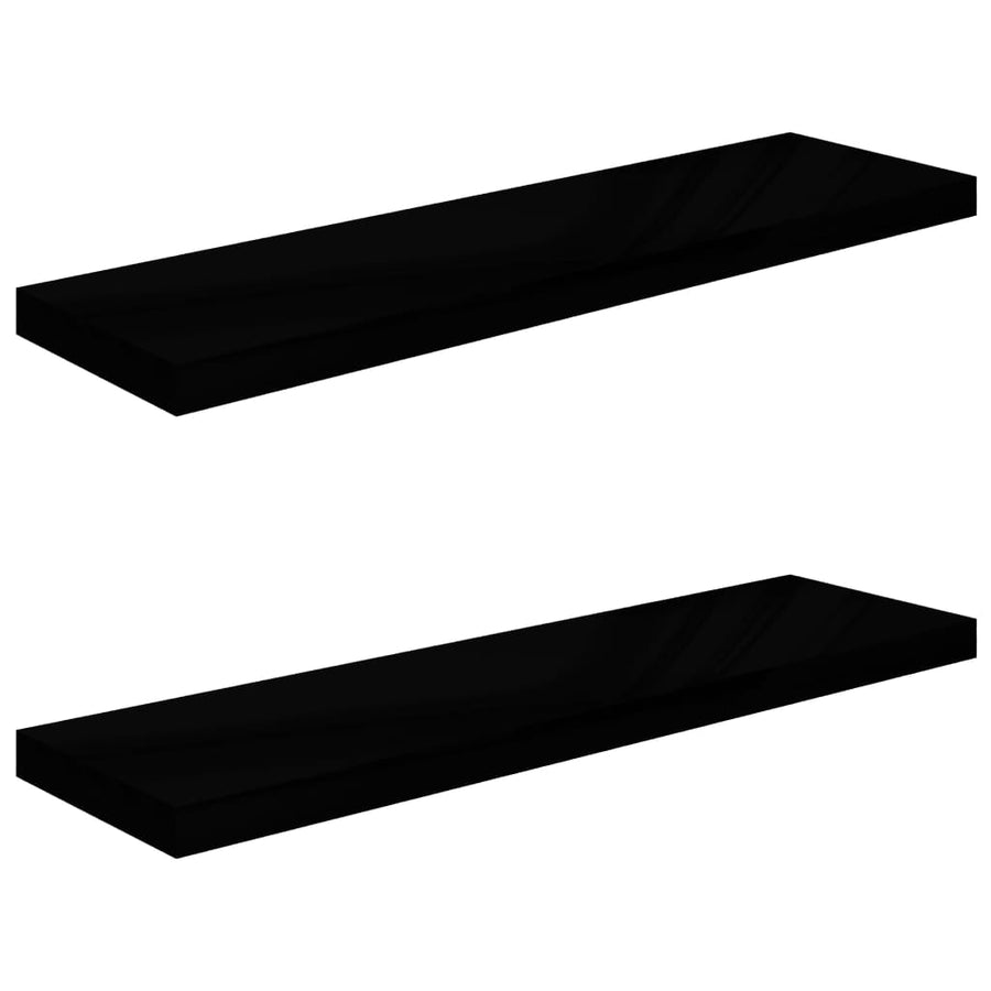 Wandschappen Zwevend 90X3,5X3,8 Cm Mdf Hoogglans Zwart 2 90 x 23.5 x 3.8 cm