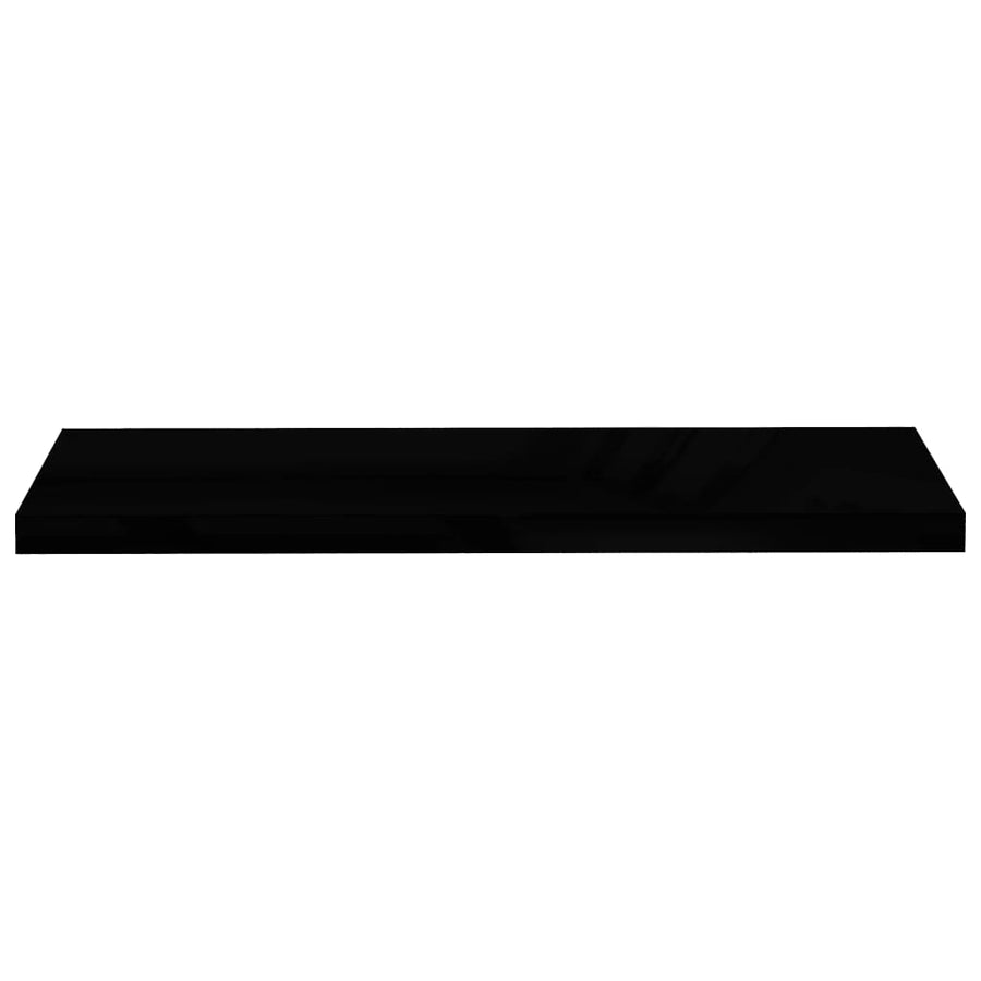 Wandschappen Zwevend 90X3,5X3,8 Cm Mdf Hoogglans Zwart 2 90 x 23.5 x 3.8 cm
