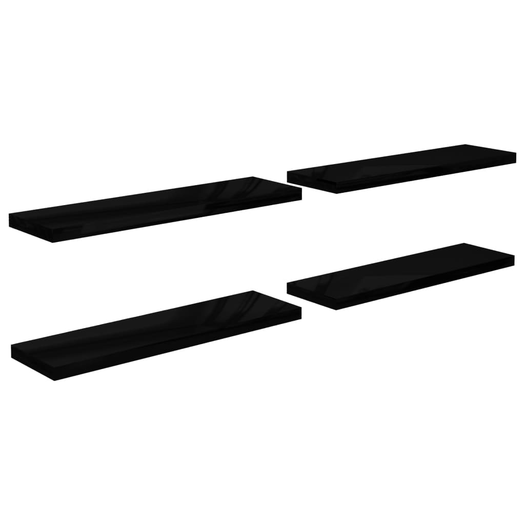 Wandschappen Zwevend 90X23,5X3,8 Cm Mdf Hoogglans Zwart 4 90 x 23.5 x 3.8 cm