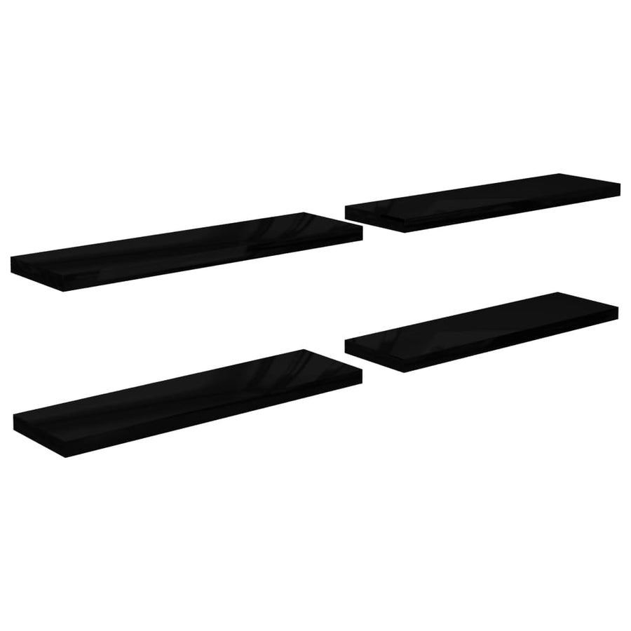 Wandschappen Zwevend 90X23,5X3,8 Cm Mdf Hoogglans Zwart 4 90 x 23.5 x 3.8 cm