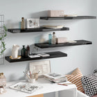 Wandplanken 4 st 90x23,5x3,8 cm MDF hoogglans zwart
