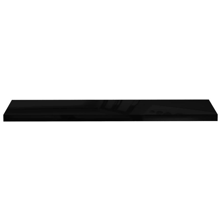 Wandschap Zwevend 20X23,5X3,8 Cm Mdf Hoogglans Zwart 1 120 x 23.5 x 3.8 cm