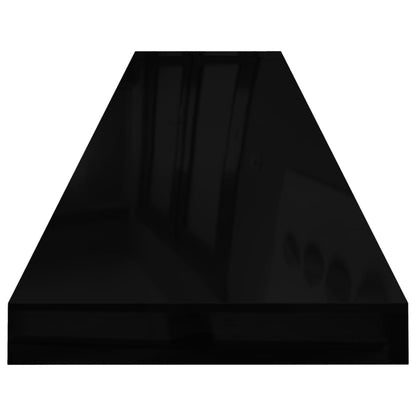 Wandschap Zwevend 20X23,5X3,8 Cm Mdf Hoogglans Zwart 1 120 x 23.5 x 3.8 cm
