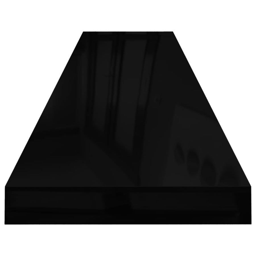 Wandschap Zwevend 20X23,5X3,8 Cm Mdf Hoogglans Zwart 1 120 x 23.5 x 3.8 cm