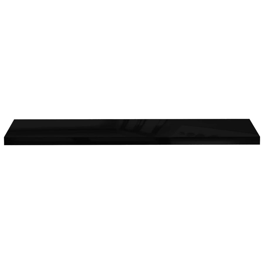 Wandschappen Zwevend 10X3,5X3,8 Cm Mdf Hoogglans Zwart 2 120 x 23.5 x 3.8 cm