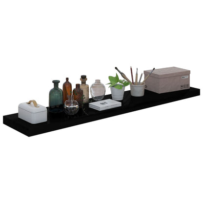 Wandschappen Zwevend 10X3,5X3,8 Cm Mdf Hoogglans Zwart 2 120 x 23.5 x 3.8 cm