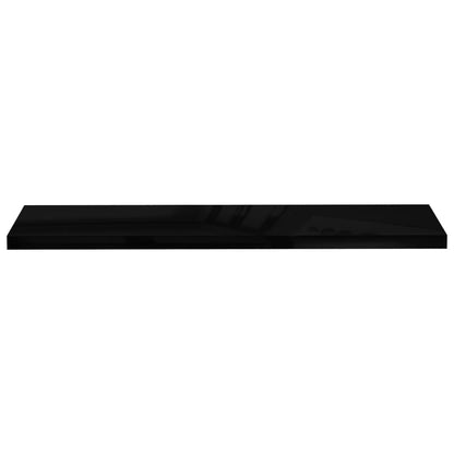 Wandschappen zwevend 4 st 120x23,5x3,8 cm MDF hoogglans zwart 4 120 x 23.5 x 3.8 cm