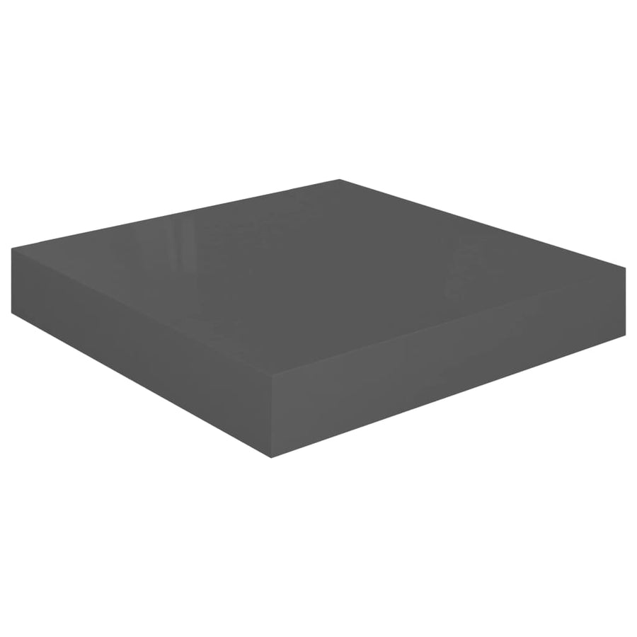 Wandschappen Zwevend 3X3,5X3,8 Cm Mdf Hoogglans Grijs 2 23 x 23.5 x 3.8 cm