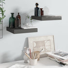 Floating wall shelves 2 pcs 23x23.5x3.8 cm MDF high gloss grey
