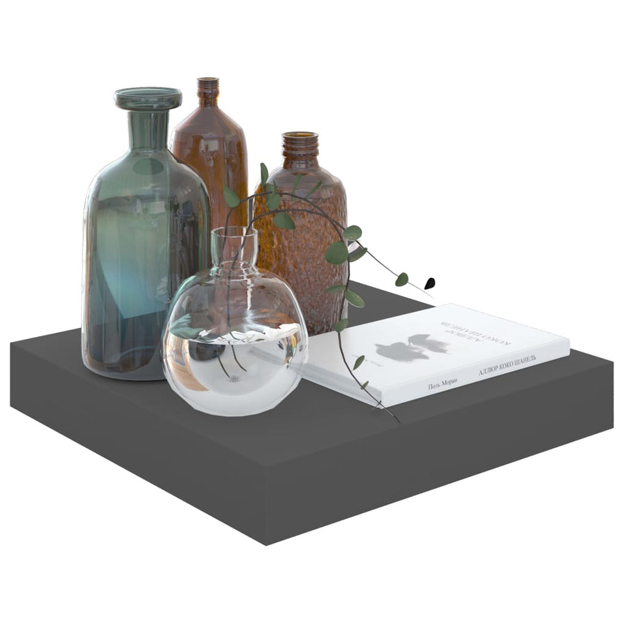 Wandschappen Zwevend 23X23,5X3,8 Cm Mdf Hoogglans Grijs 4 23 x 23.5 x 3.8 cm