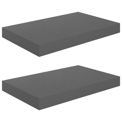 Wandschappen Zwevend 40X3X3,8 Cm Mdf Hoogglans Grijs 2 40 x 23 x 3.8 cm