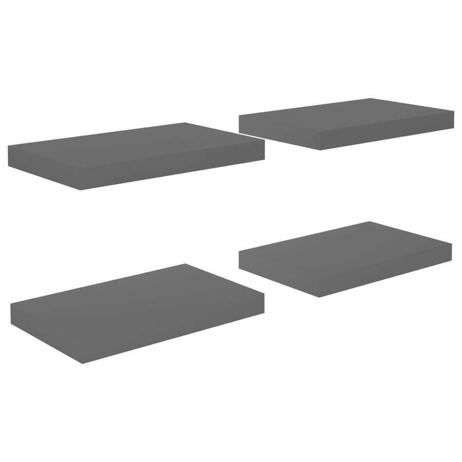 Wandschappen Zwevend 0X23X3,8 Cm Mdf Hoogglans Grijs 4 40 x 23 x 3.8 cm