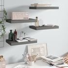 Wandschappen zwevend 4 st 40x23x3,8 cm MDF hoogglans grijs