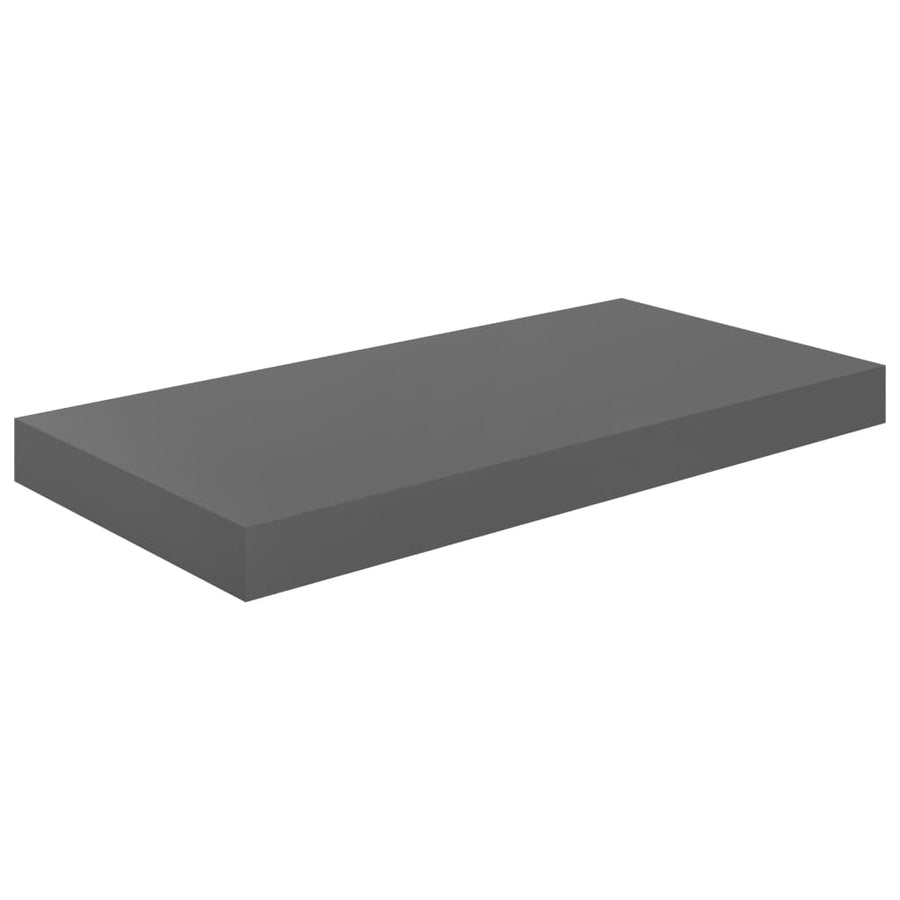 Wandschap Zwevend 50X23X3,8 Cm Mdf Hoogglans Grijs 1 50 x 23 x 3.8 cm