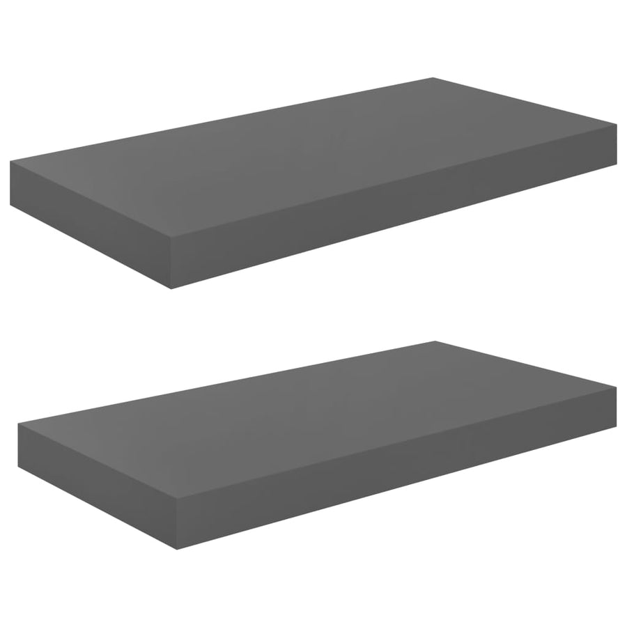 Wandschappen Zwevend 50X3X3,8 Cm Mdf Hoogglans Grijs 2 50 x 23 x 3.8 cm