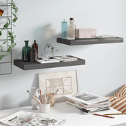 Floating Wall Shelves 2 pcs 50x23x3.8 cm MDF high gloss grey