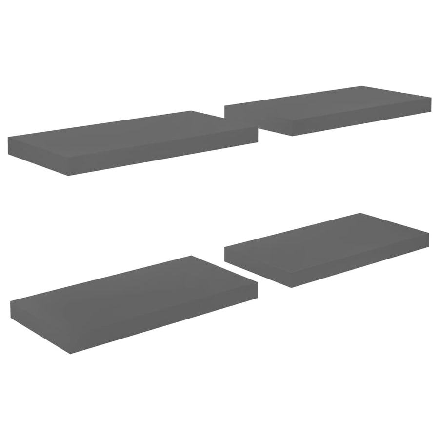 Wandschappen Zwevend 50X23X3,8 Cm Mdf Hoogglans Grijs 4 50 x 23 x 3.8 cm