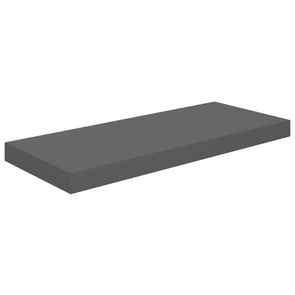 Wandschap Zwevend 60X23,5X3,8 Cm Mdf Hoogglans Grijs 1 60 x 23.5 x 3.8 cm