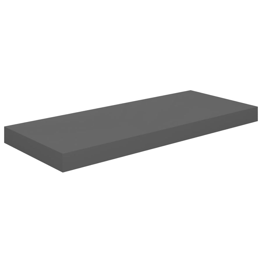 Wandschap Zwevend 60X23,5X3,8 Cm Mdf Hoogglans Grijs 1 60 x 23.5 x 3.8 cm