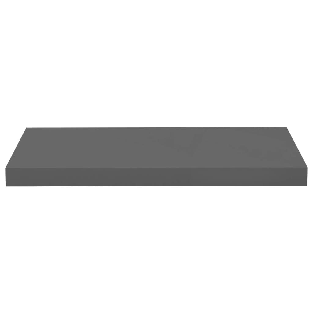 Wandschap Zwevend 60X23,5X3,8 Cm Mdf Hoogglans Grijs 1 60 x 23.5 x 3.8 cm