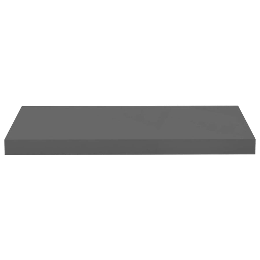 Wandschap Zwevend 60X23,5X3,8 Cm Mdf Hoogglans Grijs 1 60 x 23.5 x 3.8 cm