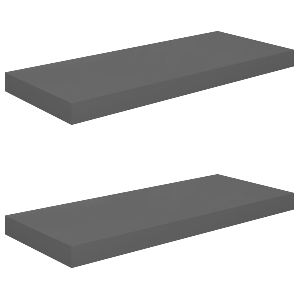 Wandschappen Zwevend 60X3,5X3,8 Cm Mdf Hoogglans Grijs 2 60 x 23.5 x 3.8 cm