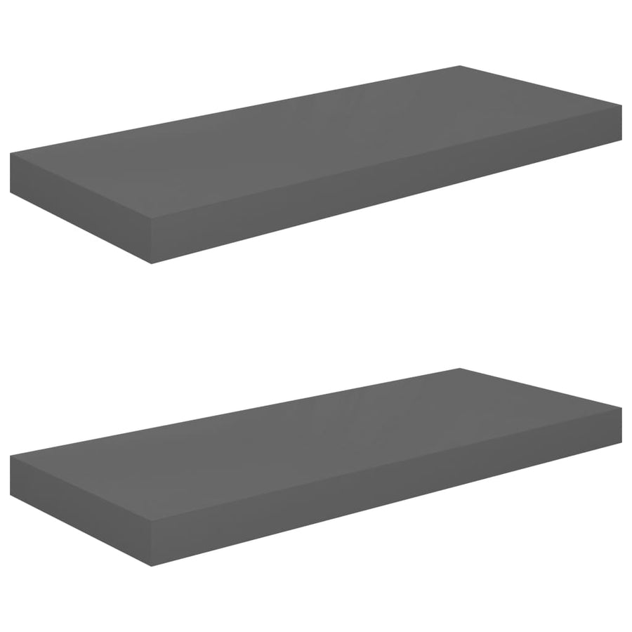 Wandschappen Zwevend 60X3,5X3,8 Cm Mdf Hoogglans Grijs 2 60 x 23.5 x 3.8 cm